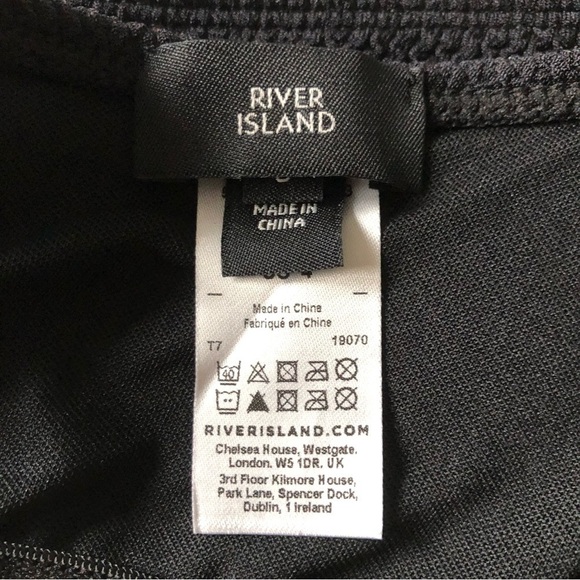 River Island Asymmetrical Double Strap One Shoulder Bikini Black Size 4 - Picture 5 of 13